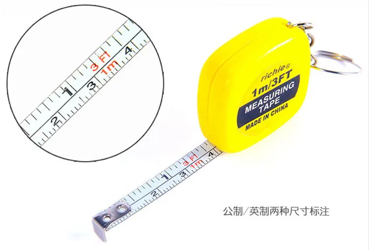 Office Stationery Candy-Colored Mini Tape Measure Measurements Height Carry-on-Foot Mini Ruler Steel Tap 1 M