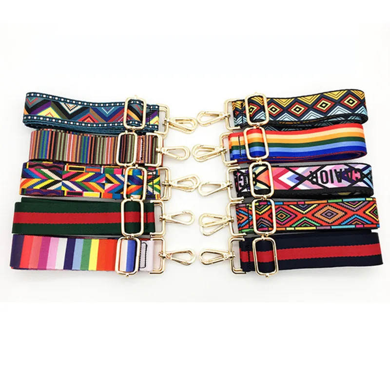 

80-145cm nylon Strap women Bohemian Print multi color adjustable replacement bag belt handbag strap bag shoulder strap