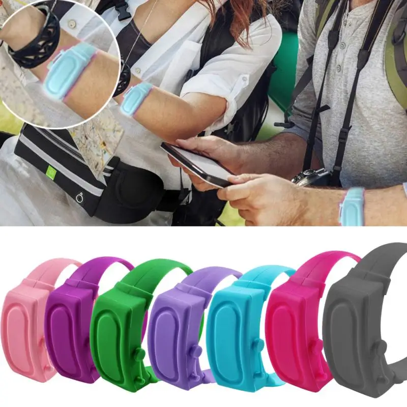 Outdoor Silicone Hand Sanitizer Bracelet Disinfectant Dispenser Handwash Gel Band Wrist For Sunscreen Cream Soaps |