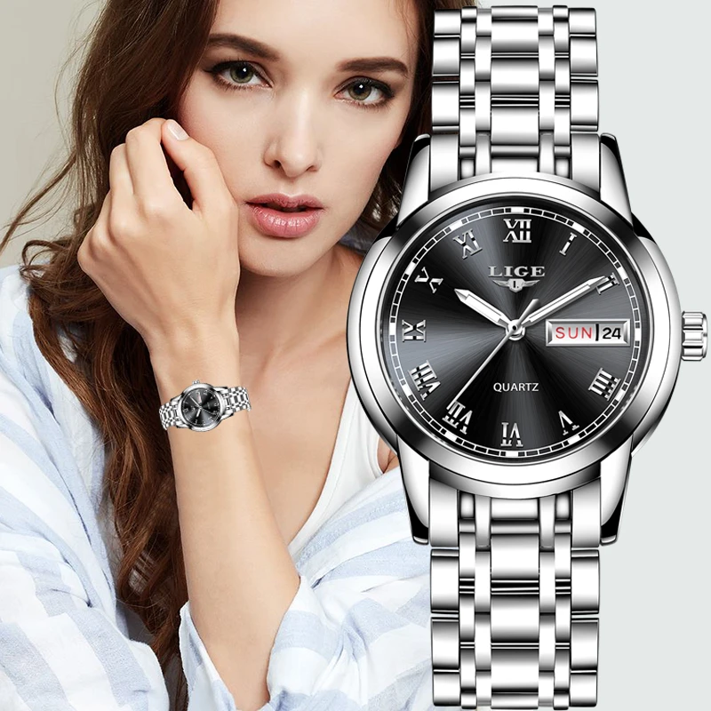 Luik Fashion Vrouwen Horloges Dames Top Merk Luxe Rvs Kalender Sport Quartz  Horloge Vrouwen Waterdichte Armband Horloge|Women's Watches| - AliExpress