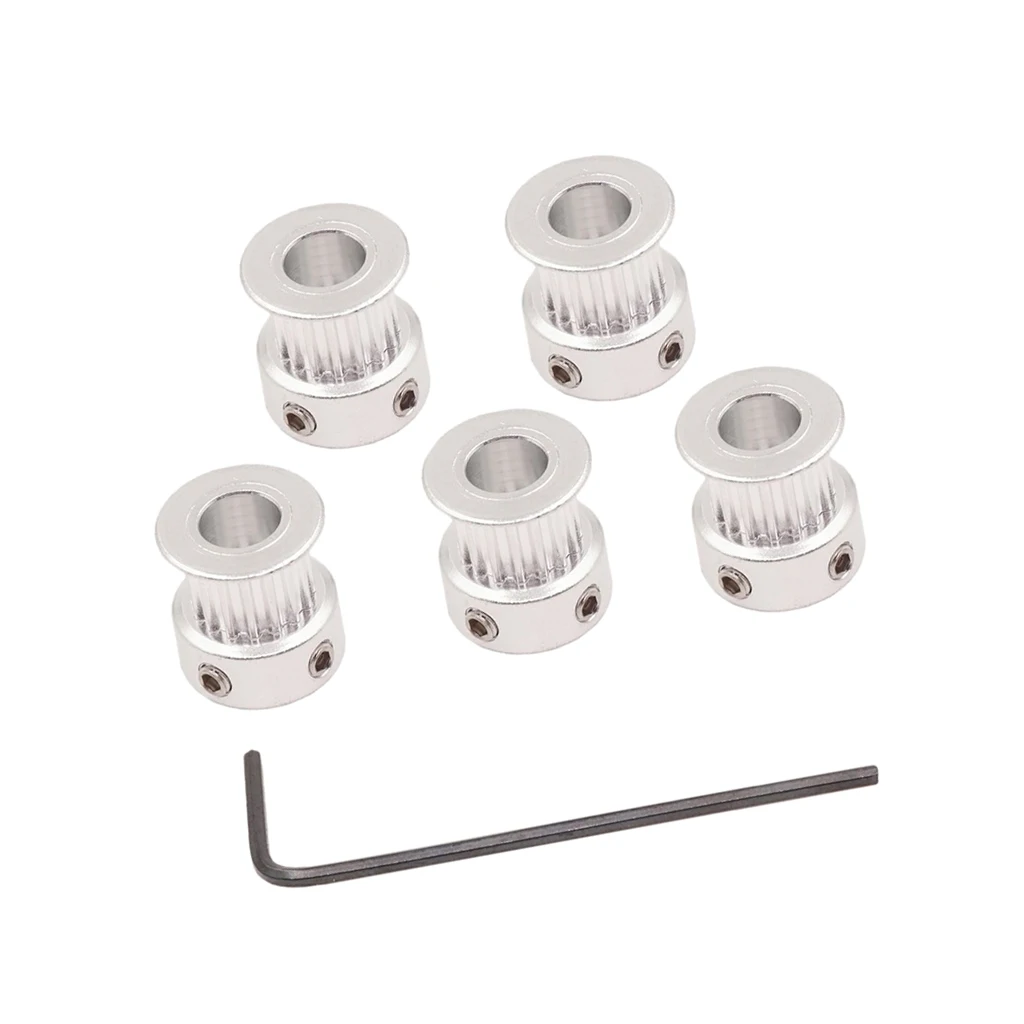 5pcs GT2 16T 5mm Bore Aluminum Alloy Timing Belt Idler Pulley For 3D Printer