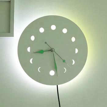 

Wooden Wall Clock Wood Fluorescent Wall Clock Mute With Backlight Simple Home Decoration Nordic Style Clocks For Living Room