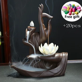 

Drop shipping Backflow Incense Cones Bigger Tower Incense Burner Incense Stick Holder Lotus Incense Censer Little Monk Burner