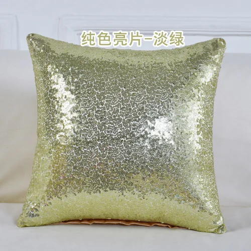 light yellow 40*40 см однотонная дешевая наволочка для подушки блестки блестящая подушка для дивана предмет интерьера Подушка блестящая наволочка - Color: light yellow