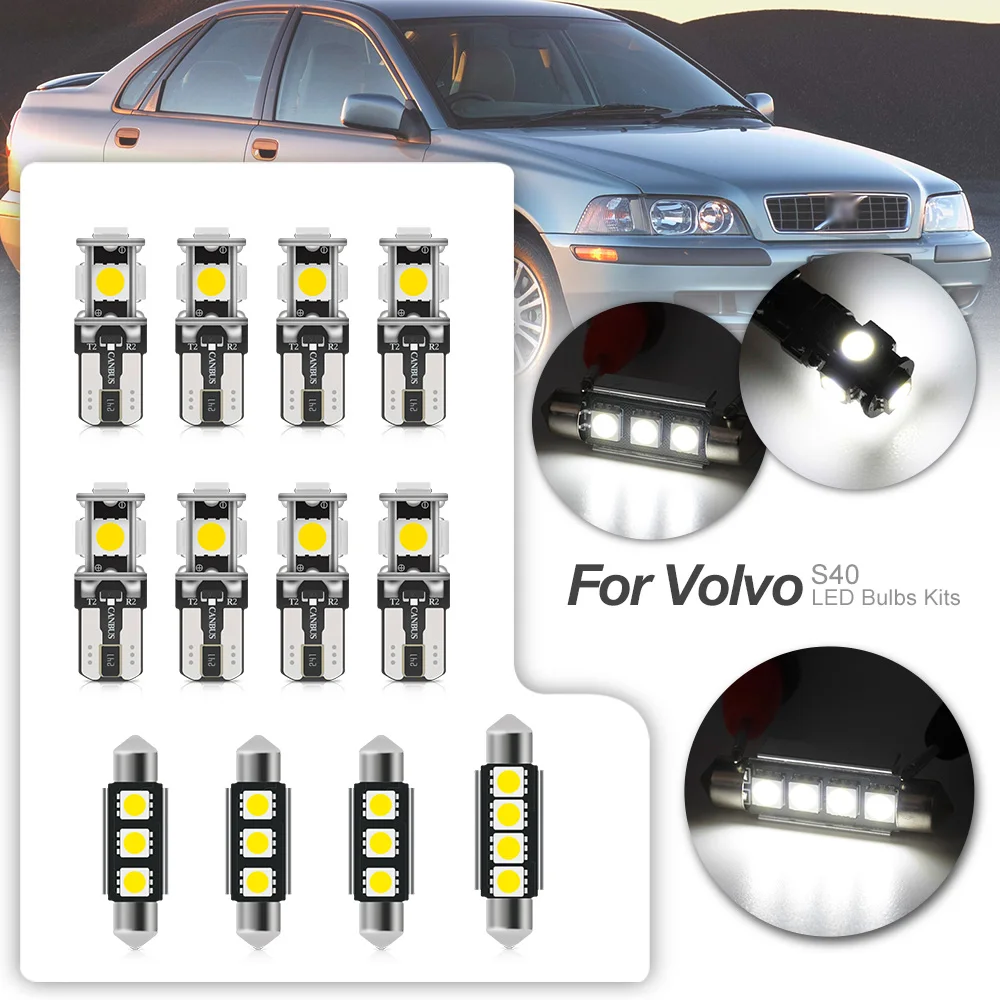 For 2000 2001 2002 2003 Volvo S40 Canbus White Car Led Light Bulbs