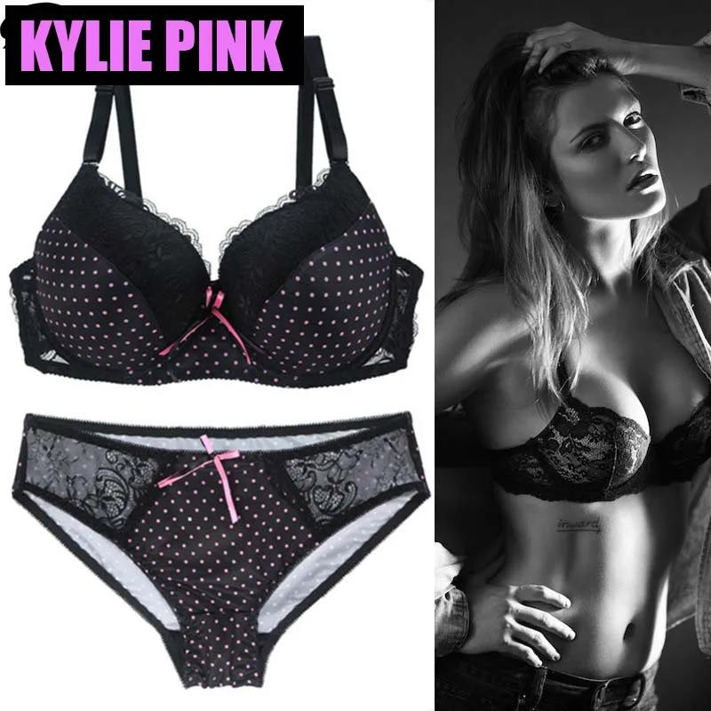 KYLIE розовый женский плюс размер сексуальный бюстгальтер и трусики наборы пуш-ап нижнее белье комплект бюстгальтер нижнее белье Brallete Femma кружевной бюст интимный