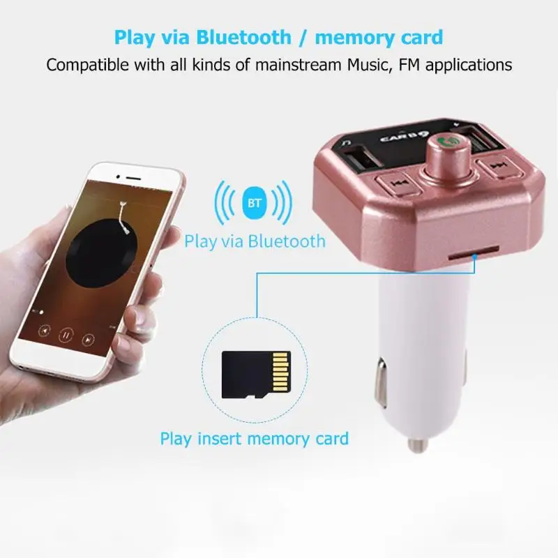 Bluetooth автомобильный fm-передатчик беспроводной радио адаптер USB зарядное устройство mp3-плеер