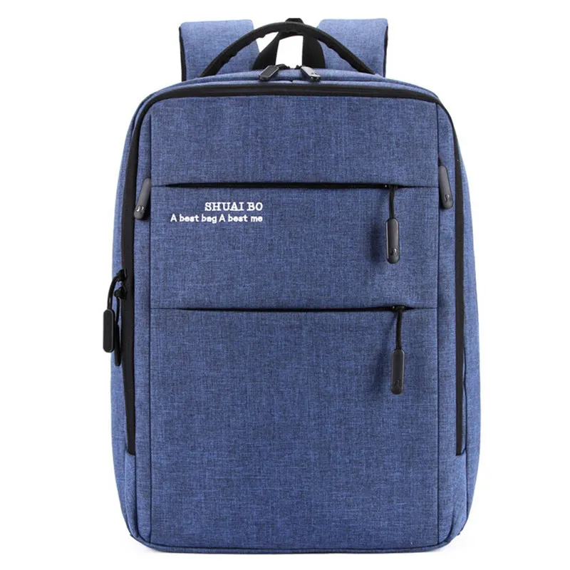 Blue backpack Прямые продажи от производителя, деловой мужской рюкзак с usb зарядкой, многофункциональный рюкзак для ноутбука,, на заказ - Цвет: Blue backpack
