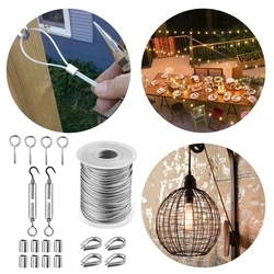Câble Flexible en acier enduit de PVC de 15m/25m, câble souple en acier inoxydable Transparent, Kit de corde à linge, câble Acero Tendedero Ropa 