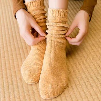 

KANCOOLD Woman socks 5 Pairs Of Women Middle Tube Pearl Velvet Snow Socks Ladies Fashion Warm Casual Happy Funny Socks Jan2