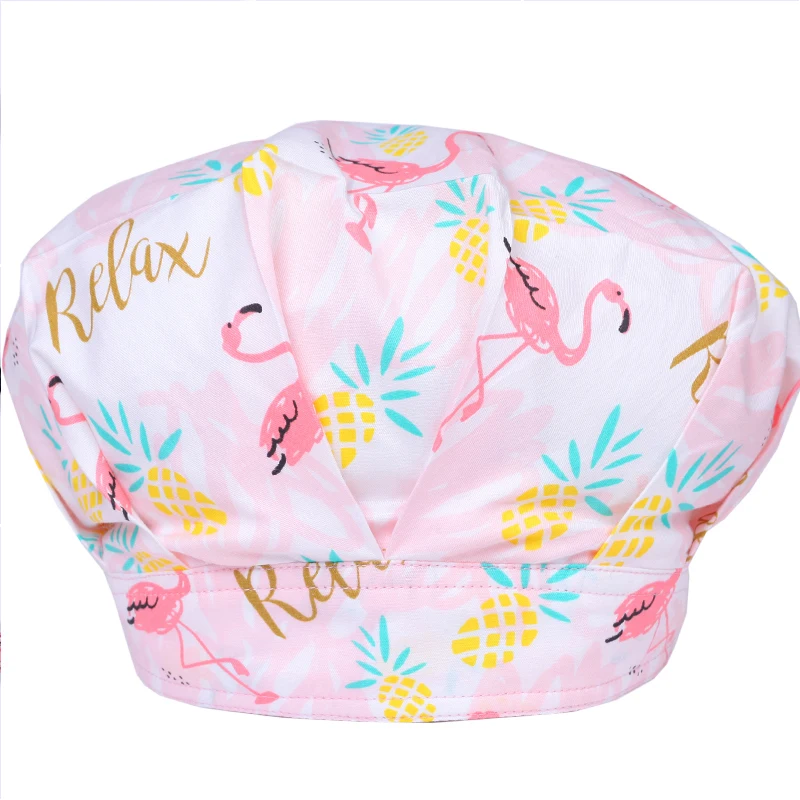 Viaoli unisex Chef Hat Kitchen Sanitation Cap Canteen Restaurant printing Food service Bakery work hat Female Baking Ventilation