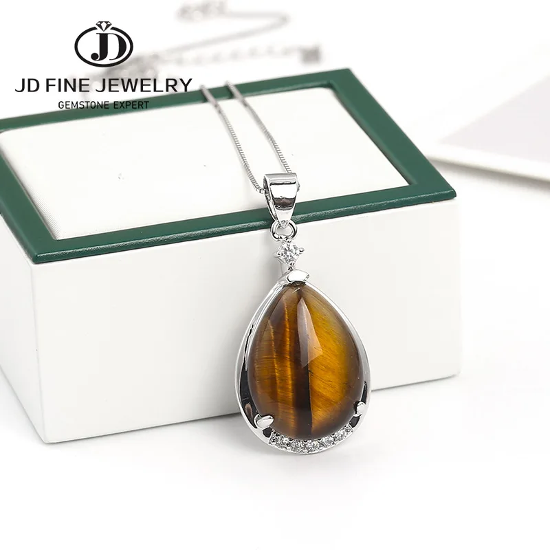 Блестящее женское ожерелье JD из натурального кварца с подвеской в виде капли