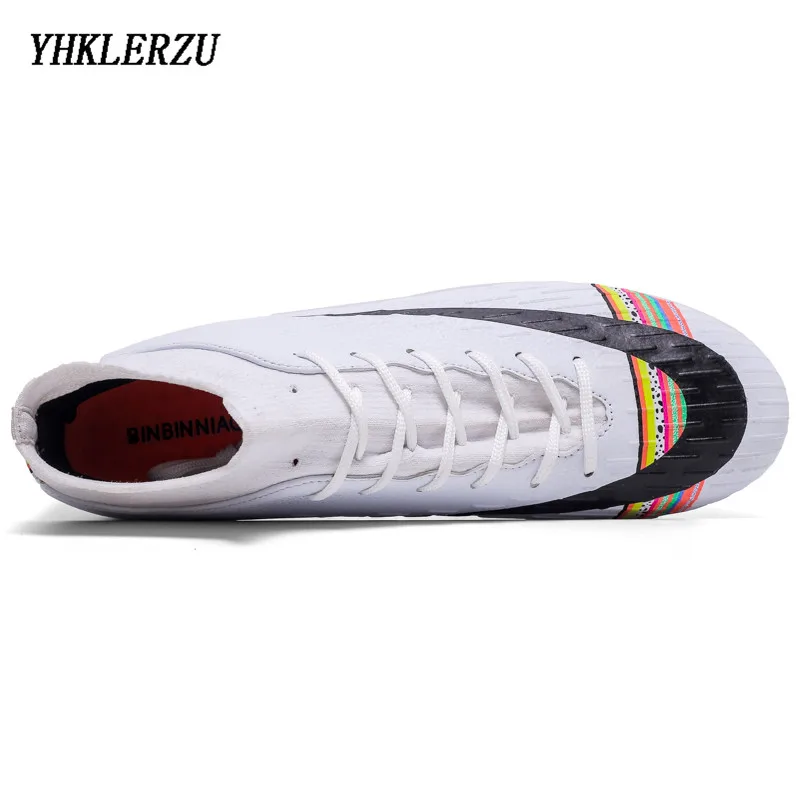 YHKLERZU, новинка, взрослые мужские уличные футбольные бутсы, высокие футбольные бутсы, тренировочные спортивные кроссовки, обувь размера плюс 35-45