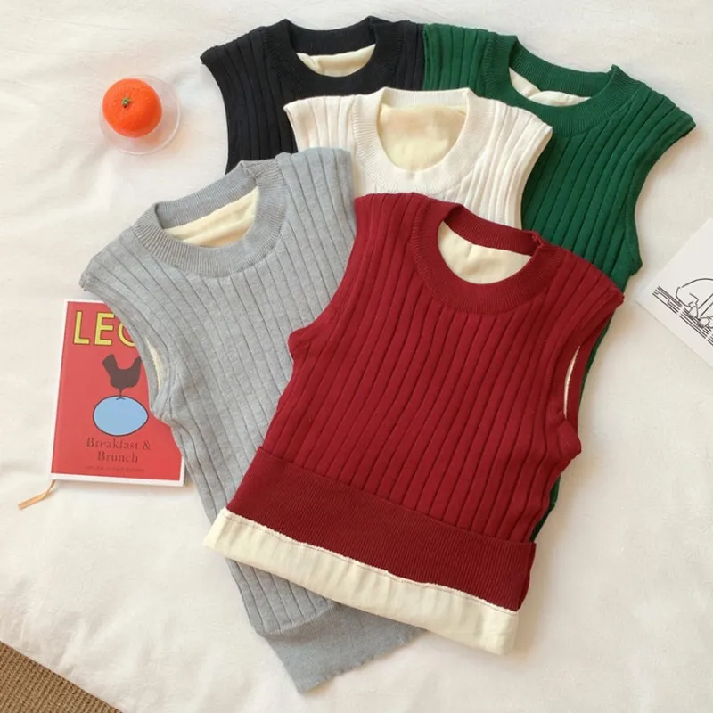 

Plus Velvet Sleeveless Top Women Casual Female T-shirt Keep Warm Top Female Solid Color Tank Top Women Winter Womens Clothing