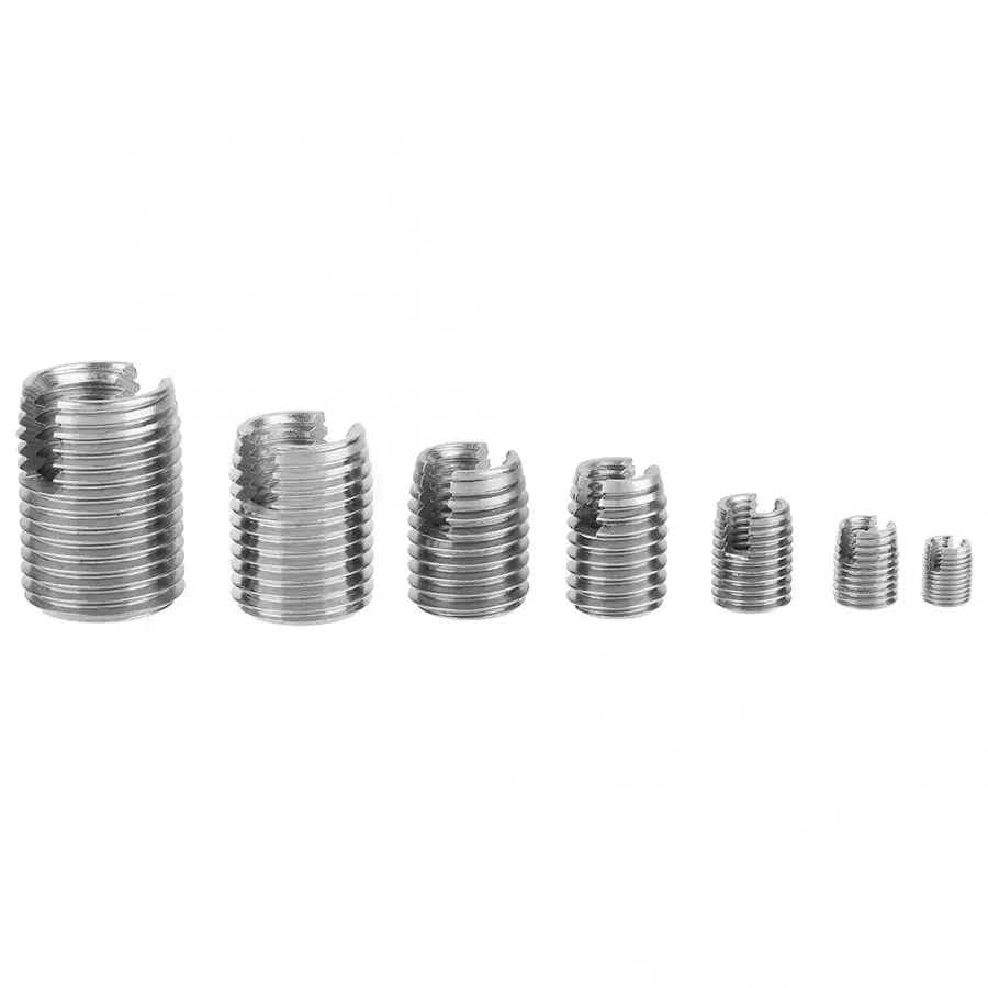 

50Pcs Stainless Steel Inner Thread Self Tapping Thread Inserts Set Thread Reinforce Repair Tool Stainless Wire Sleeve Insert