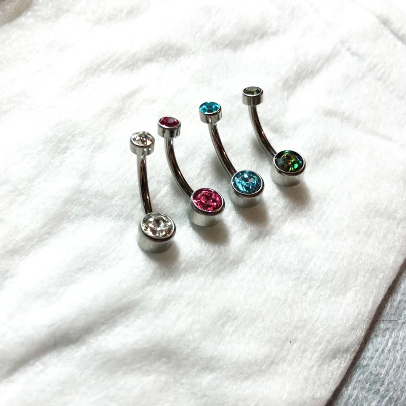 16G 3A CZ Gem for Belly Navel Piercing Ring Body Jewelry Implant Grade Titanium ASTM F136 Internal Thread Belly Button Ring - Image 4