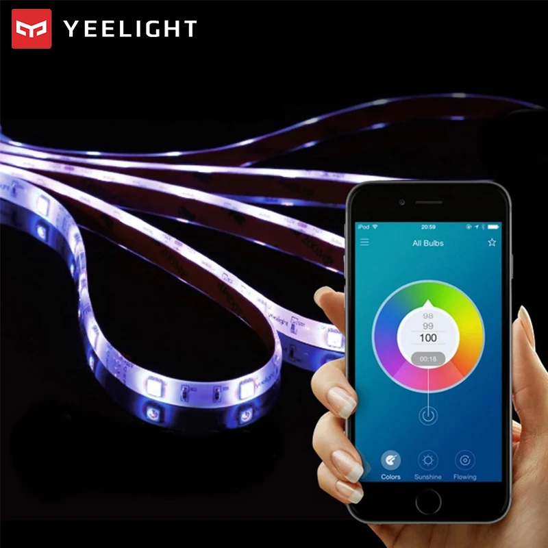 Yeelight умная светодиодная цветная полоса 16 миллионов цветов светящаяся RGB лента с