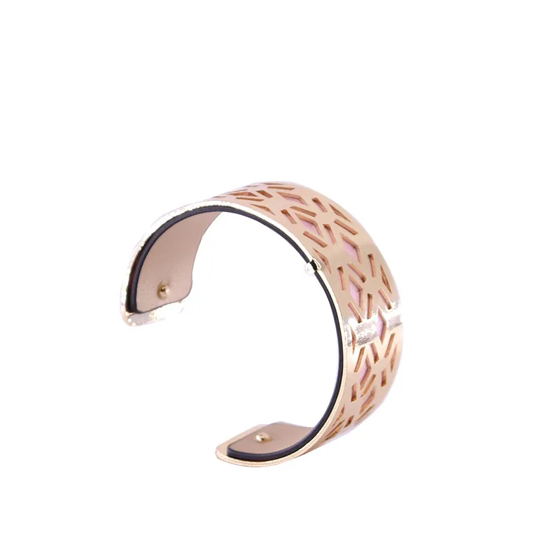WZ0026 DIY Браслет-манжета жоржет Bijoux Manchette женский браслет женский золотой цвет браслеты Реверсивный Кожаный Pulseira - Окраска металла: WZ0026