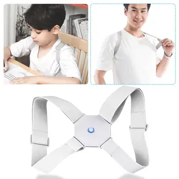

Spine Posture Corrector Backrest Gauge Induction Upper Back Shoulder Clavicle Lumbar Brace Belt for Posture Correction