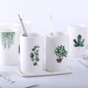

Nordic Style Ceramic Mouthwash Cup Brush Holder In Bathroom Toothbrush Holder Cups Plastic Water Cup Bathroom Accessories Set