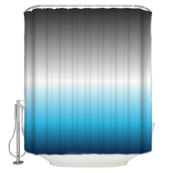 

Gradient Gray Blue Pattern Beautiful Bathroom Shower Curtain Home Decoration Bathroom Accessories Shower Curtain