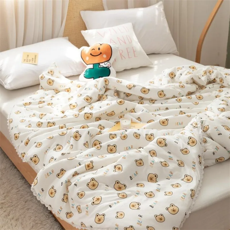Spring Autumn Winter Baby Kids Quilt For Bed Cotton Soybean Fiber Children Student Sleeping Quilt Blanket 120x150cm 150x200cm