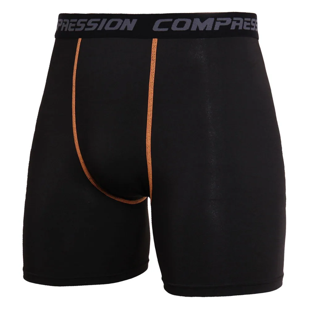 Мужские летние шорты для фитнеса с эластичной резинкой на талии, компрессионные тонкие короткие штаны, спортивные брюки, трико для спортзала, велосипедные шорты, шорты mtb#0926 - Цвет: Оранжевый