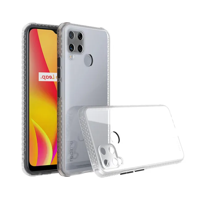 For OPPO Realme C11 C12 C15 Case Luxury Armor Silicone Bumper Phone Case for Realme 5 5i 6i 5S 6 Pro A5 A9 2020 Cover white