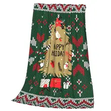Custom Christmas Tree Pattern Print Soft Coral Fleece Blanket Light Thin Flannel Blankets Can On Sofa/Bed/Travel Use Bedspread