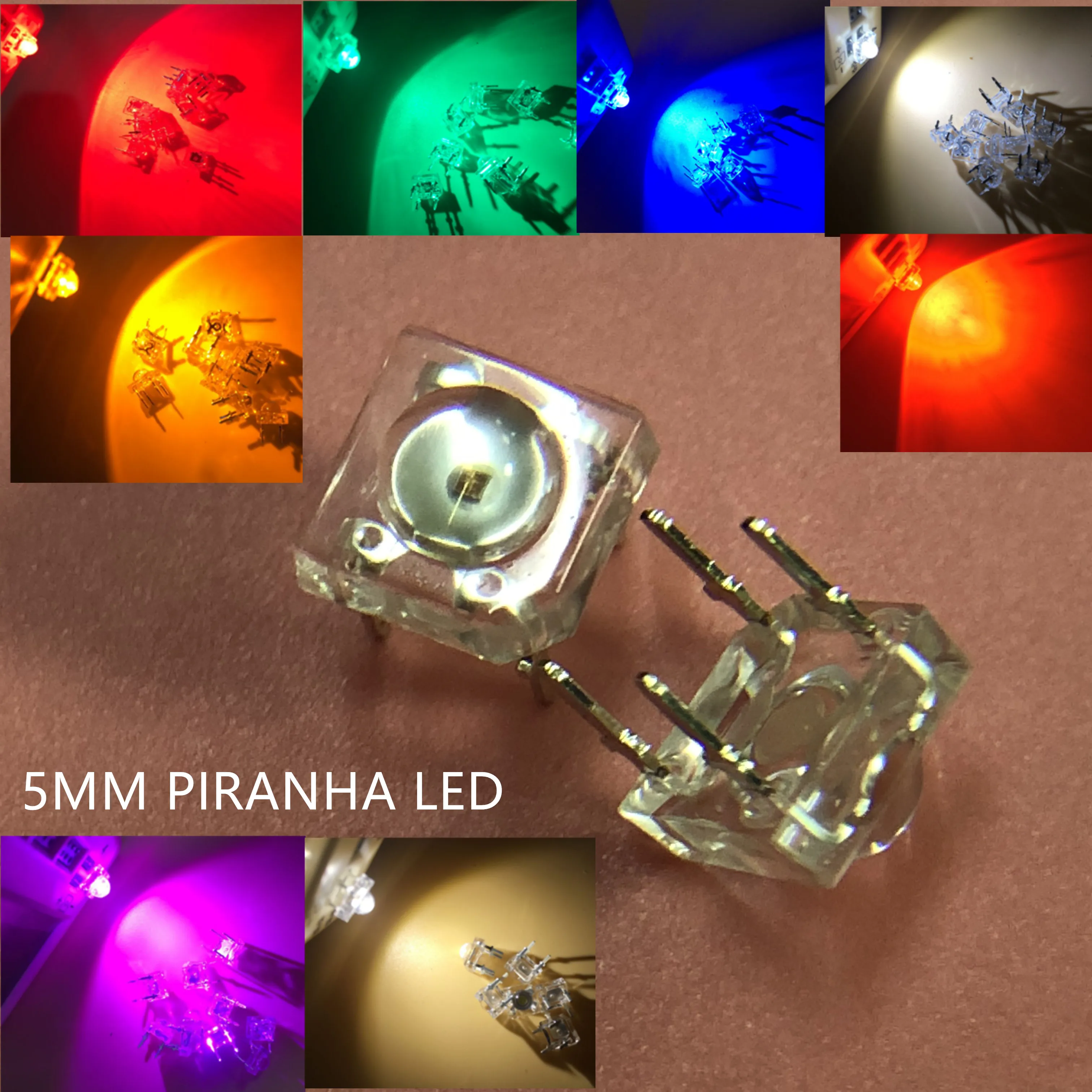 1000 шт. F5 5 мм Piranha LED белый красный оранжевый RGB Розовый Синий Зеленый Желтый