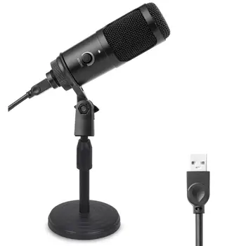 

USB Computer Condenser Microphone Dual-Layer Acoustic Filter Recording Mic