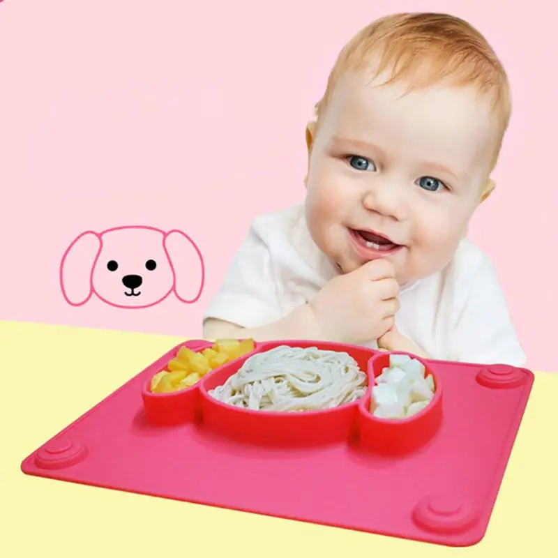 Силиконовая присоска для кормления ребенка, нескользящая пластина, легко чистится