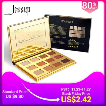 

Jessup 12 colors Eye shadow palette Earth Color easy to wear waterproof Makeup palette eyeshadow