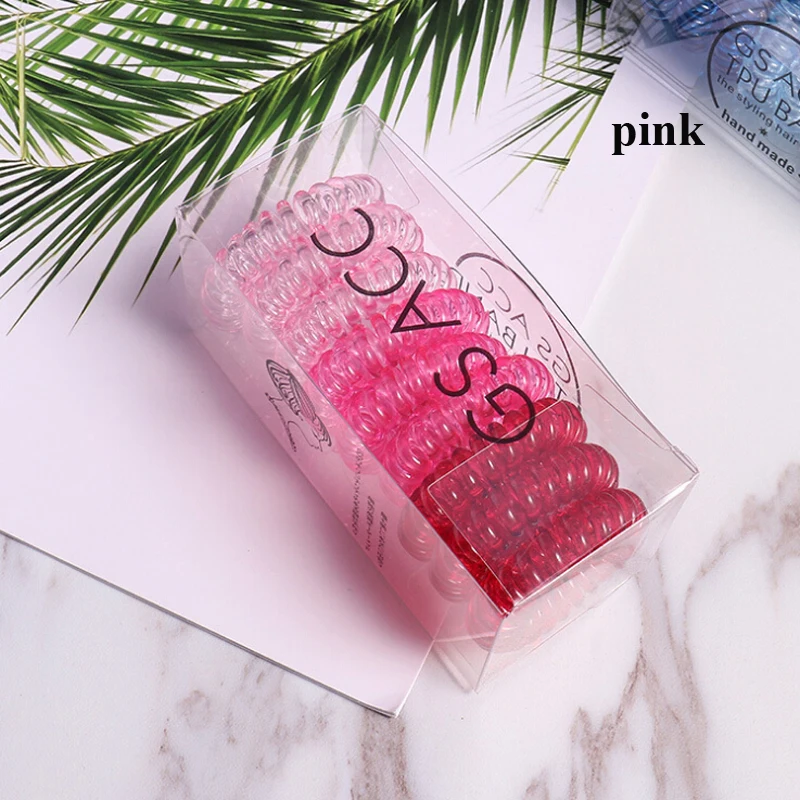 pink 9 шт./кор. Для женщин телефонное кольцо резинки для волос конфеты градиент Цвет Девушки резинкой женские резинки для волос аксессуары для волос - Цвет: pink