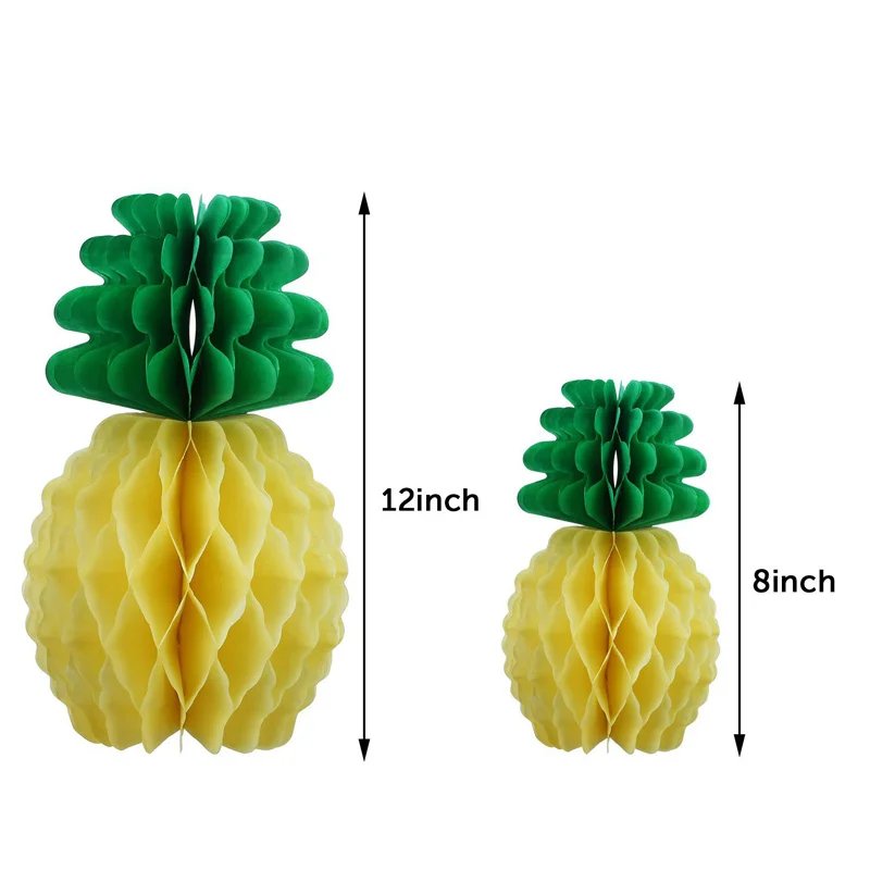8 inch 12 Paper Pineapple Honeycombs Table Decoration Hanging Hawaii Jungle Summer Party | Дом и сад