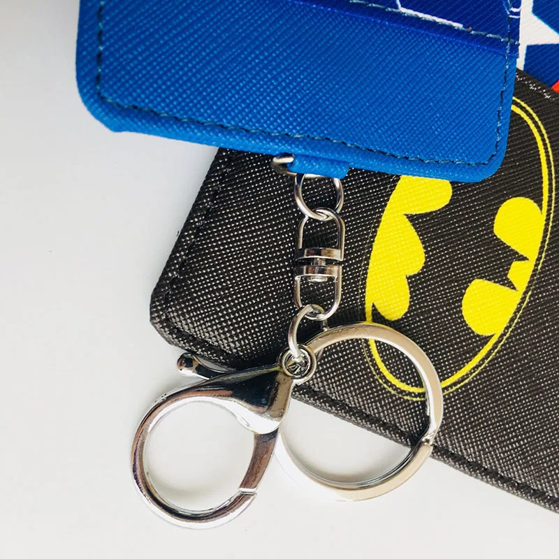 1PCS Batman Superman Anime Plush Card Holder PU Cartoon Credit ID Bags Coin Bus Card Wallet Kid Girls Birthday Gifts New