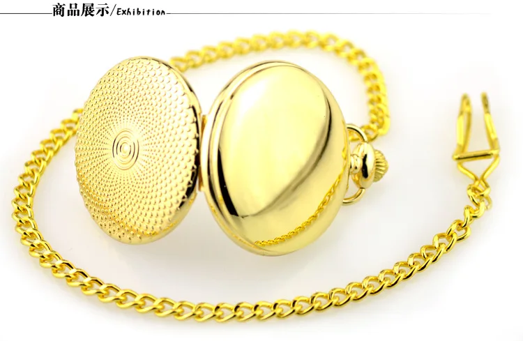 Новое Поступление Золотые женские мужские карманные часы ретро подвеска круглой формы форма Золотой карман & Брелок часы с цепочкой часы с