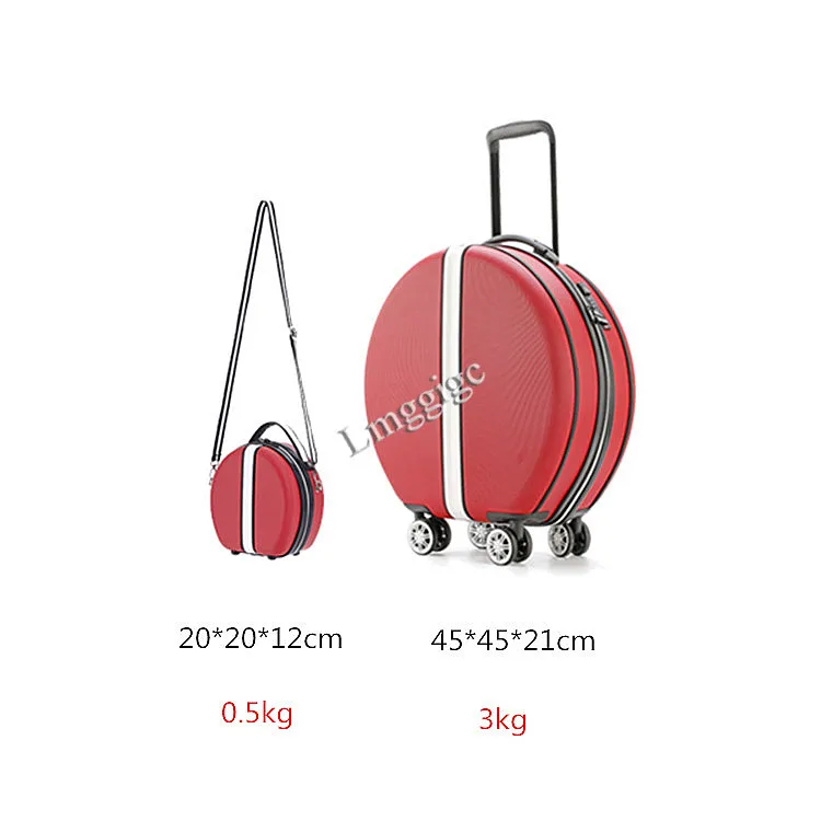 Для женщин прокатки костюм чехол с косметический Чехол Круглый ABS+ PC бленда для объектива в путешествия Чемодан сумка универсальные колесные туда и обратно коробка упаковывая изготовленный на заказ логотип и сумки той же расцветки