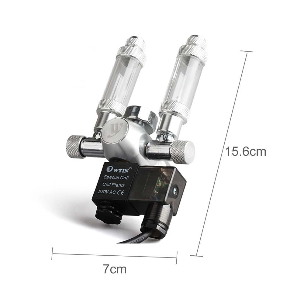 Co2 Регулятор давления с электромагнитным двойным регулировочный клапан регулятор для аквариума проверьте аквариумный клапан Co2 регулятор 12 В Аквариум Co2 DIY