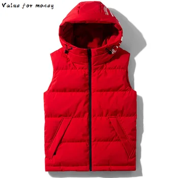 

men's A down cotton vest autumn and winter lightweight Hooded Coat for young men