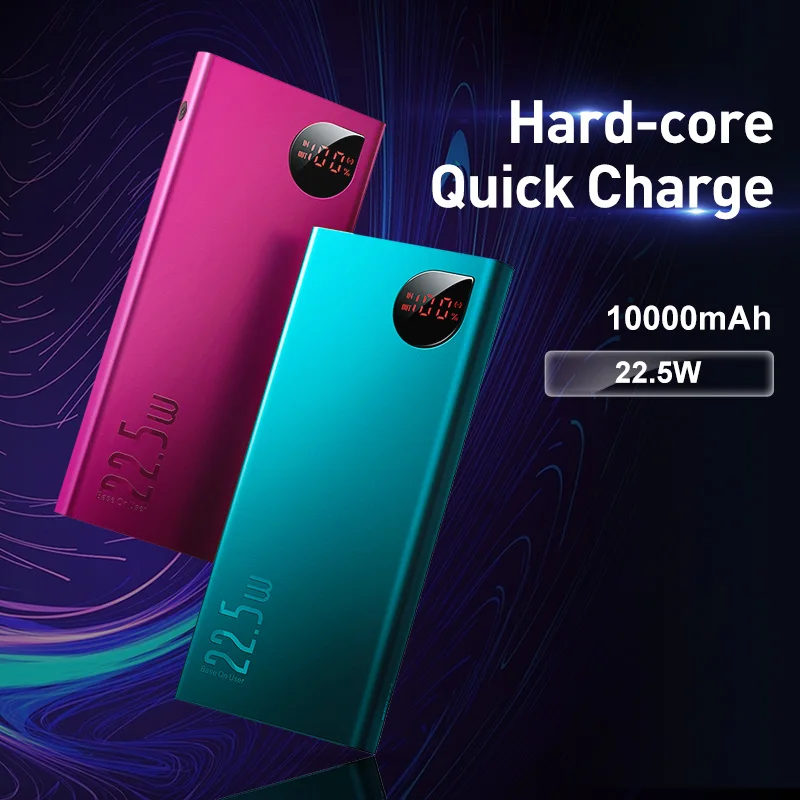 Banco de energía Baseus 10000 mAh USB tipo C PD carga rápida + carga rápida 30 batería externa Powe