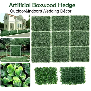 

40x60cm of Boxwood Hedge Artificial Plant Mat/Wallboard Decoration Suitable For Indoor And Outdoor Garden Wall Style Carpet