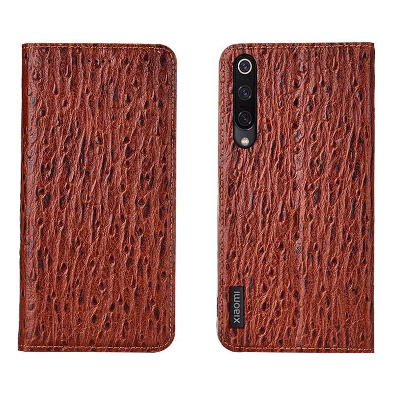 

Ostrich Pattern Genuine Leather Ultra Thin Card Slot Case For Xiaomi CC9/Xiaomi CC9e Magnetic Case Standing Coque Funda Cppa