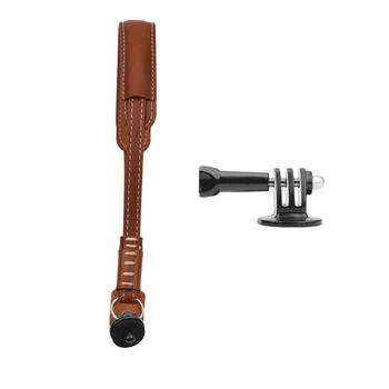 

Adjustable For-Dji Osmo Action Pu Leather Base Copper Nut Adapter Hand Strap Handheld Lanyard Rope Sports Camera Accessories