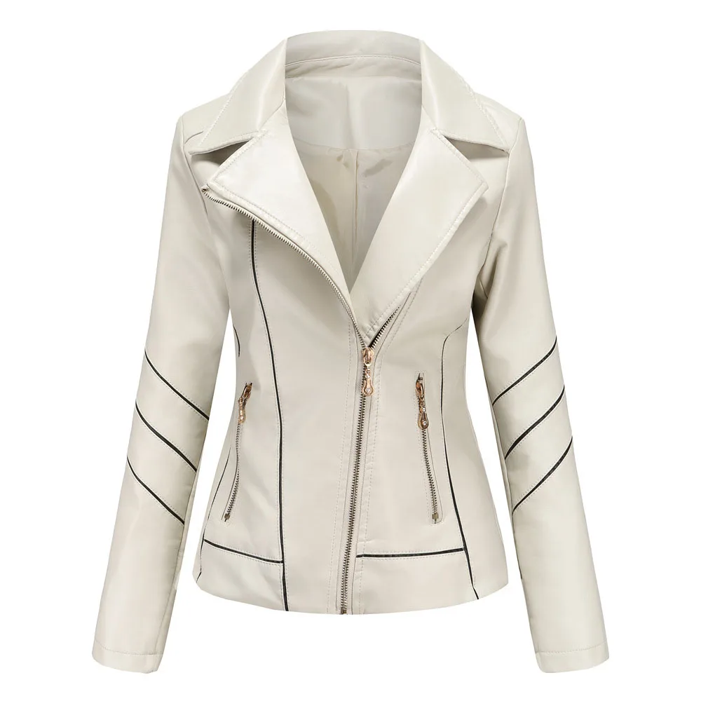 

PU Jacket Women New Short Faux Soft Leather Jacket Women Fashion Zipper Motorcycle PU Leather Jacket Ladies Basic Street Coat