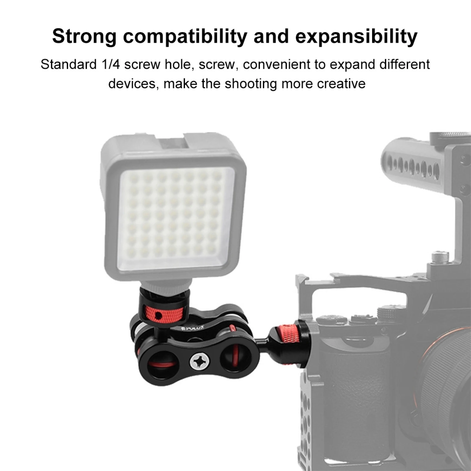 PULUZ Magic Arm Bracket Mount 1/4 inch Ball Head Magic Arm Aluminum Alloy Holder for Cameras