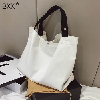 

[BXX] High Capacity Tote Bags For Women 2020 Simple Canvas Shoulder Handbags and Purse Female Travel Crossbody Bag HN762