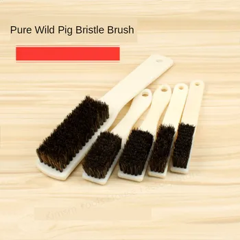 

Wenwan Shoe Boot Cleaning Brush Pig Bristles Soft Hard Brush Portable Bodhi Walnut Carving Polishing Hand Rust Removal Tools