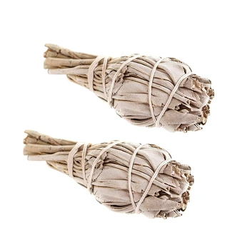 

2 Bundles White Sage Smudge Stick Pure Leaf for Home Cleansing Negativity Removal Smoky Purification Meditation and Healing