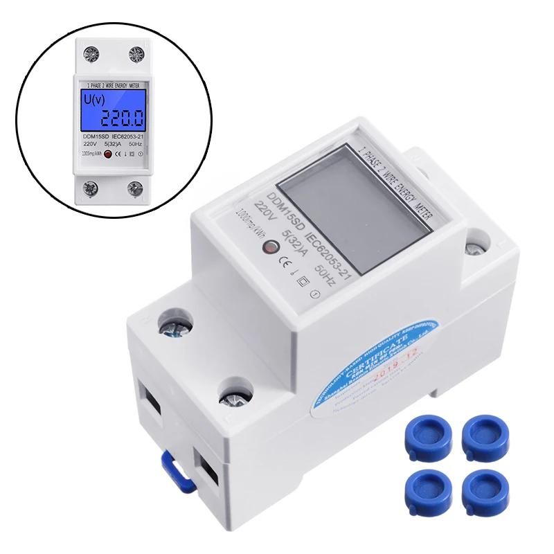 1Pc Energy Meter KWH-Watt Electric 1 Phase Approved Consumption Smart For DIN rail 5 (32) A 230V | Инструменты